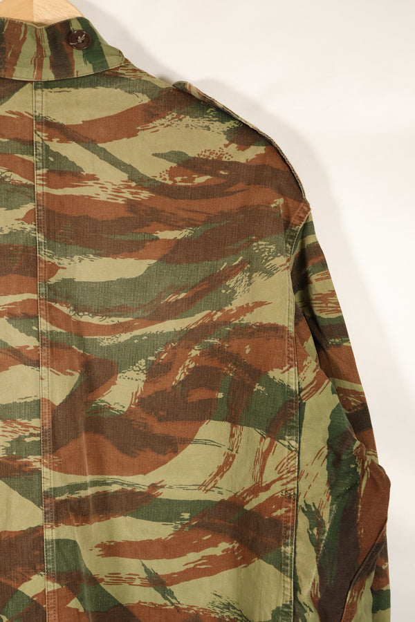 1950s French Army Airborne TAP 47/56 Pattern Lizard Camouflage Jacket, used.
