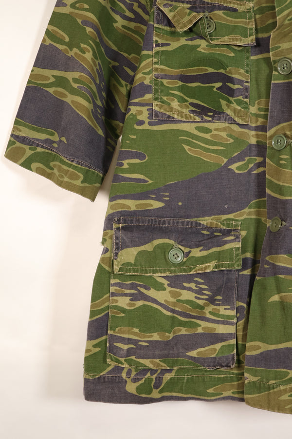 Authentic Fabric, Postwar Sewn, South Vietnamese Marine Corps (VNMC), 5th Pattern, Tiger Stripe Shirt, Used