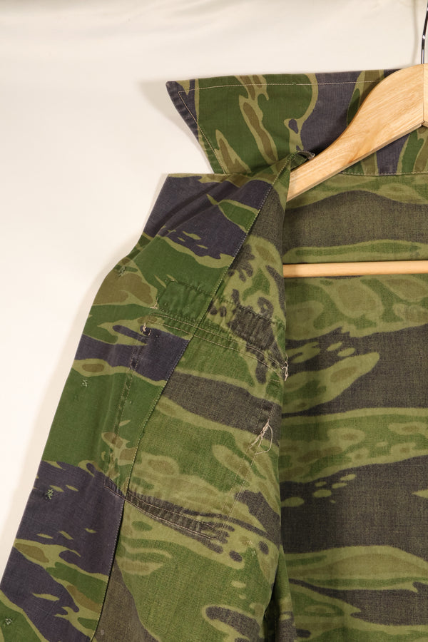 Authentic Fabric, Postwar Sewn, South Vietnamese Marine Corps (VNMC), 5th Pattern, Tiger Stripe Shirt, Used