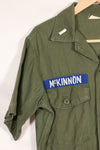 1967 Contract Snoopy Patch US Navy USN OG-107 Utility Shirt Used A