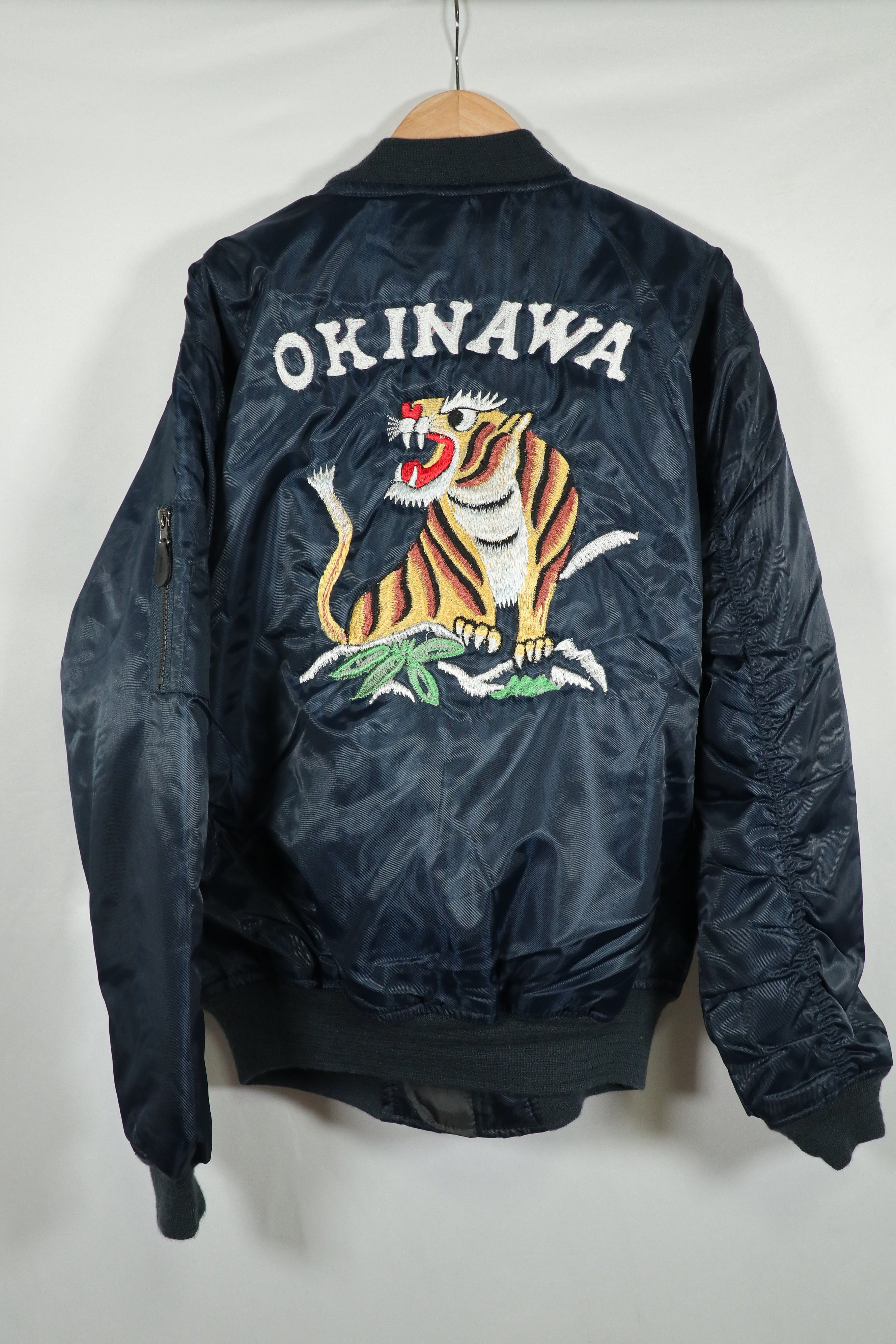 Recent Okinawa made Souvenir Jacket directly embroidered MA-1 A