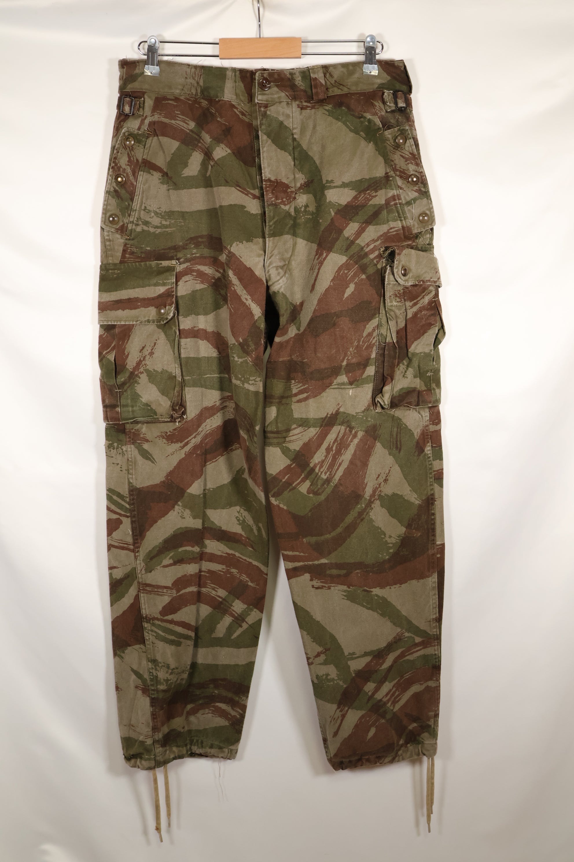 1950s-60s French Army TAP 47/53 pattern lizard camouflage pants, used.