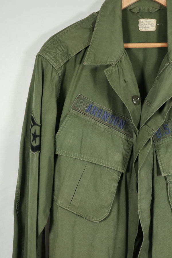 Real 2nd Model Jungle Fatigue Jacket SMALL-REGULAR with USAF patch, retrofitted.