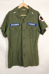 1967 Contract Snoopy Patch US Navy USN OG-107 Utility Shirt Used B