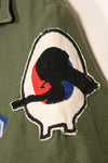 1967 Contract Snoopy Patch US Navy USN OG-107 Utility Shirt Used B