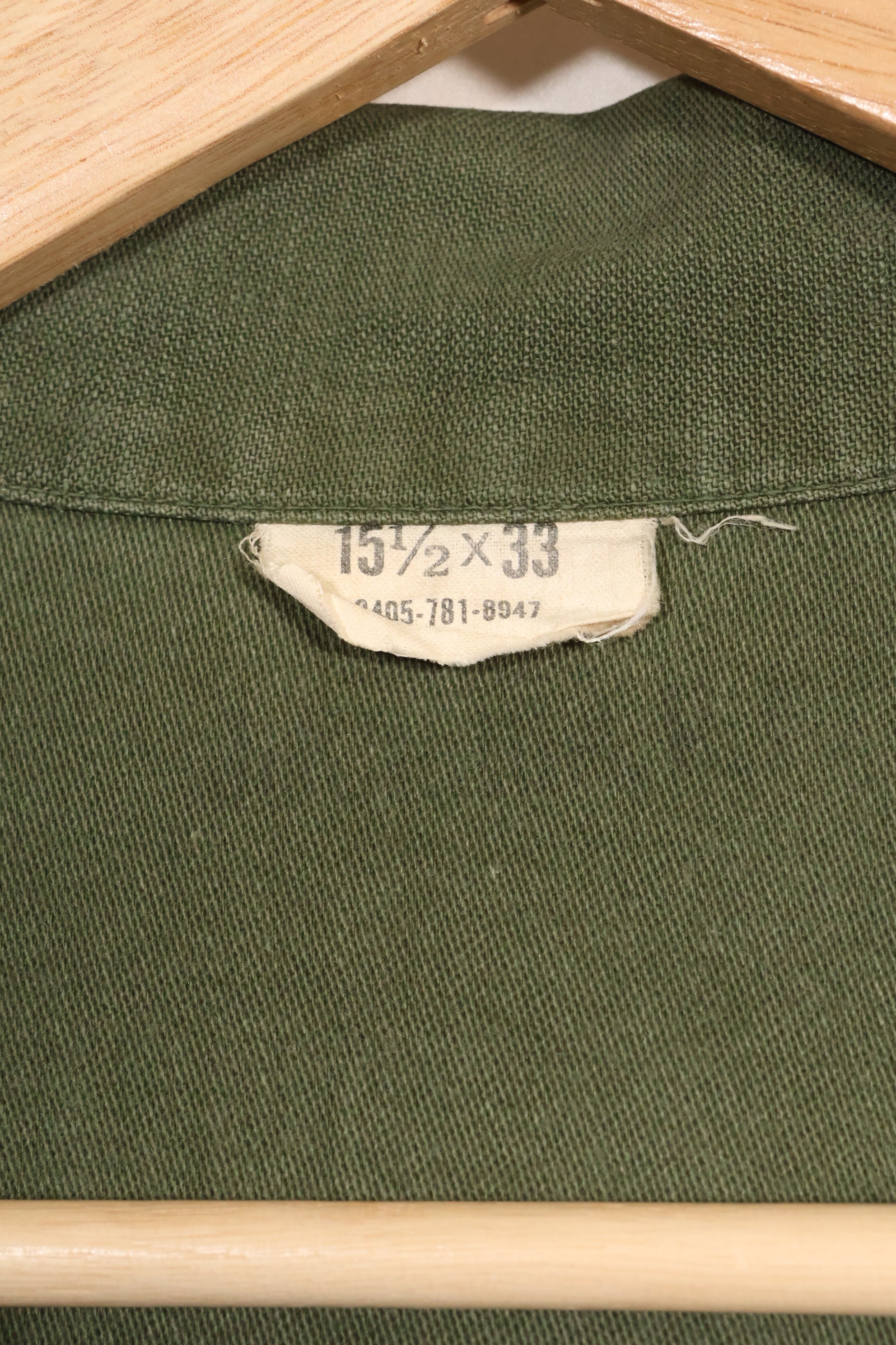 1967 Contract Snoopy Patch US Navy USN OG-107 Utility Shirt Used B