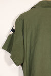 1967 Contract Snoopy Patch US Navy USN OG-107 Utility Shirt Used B