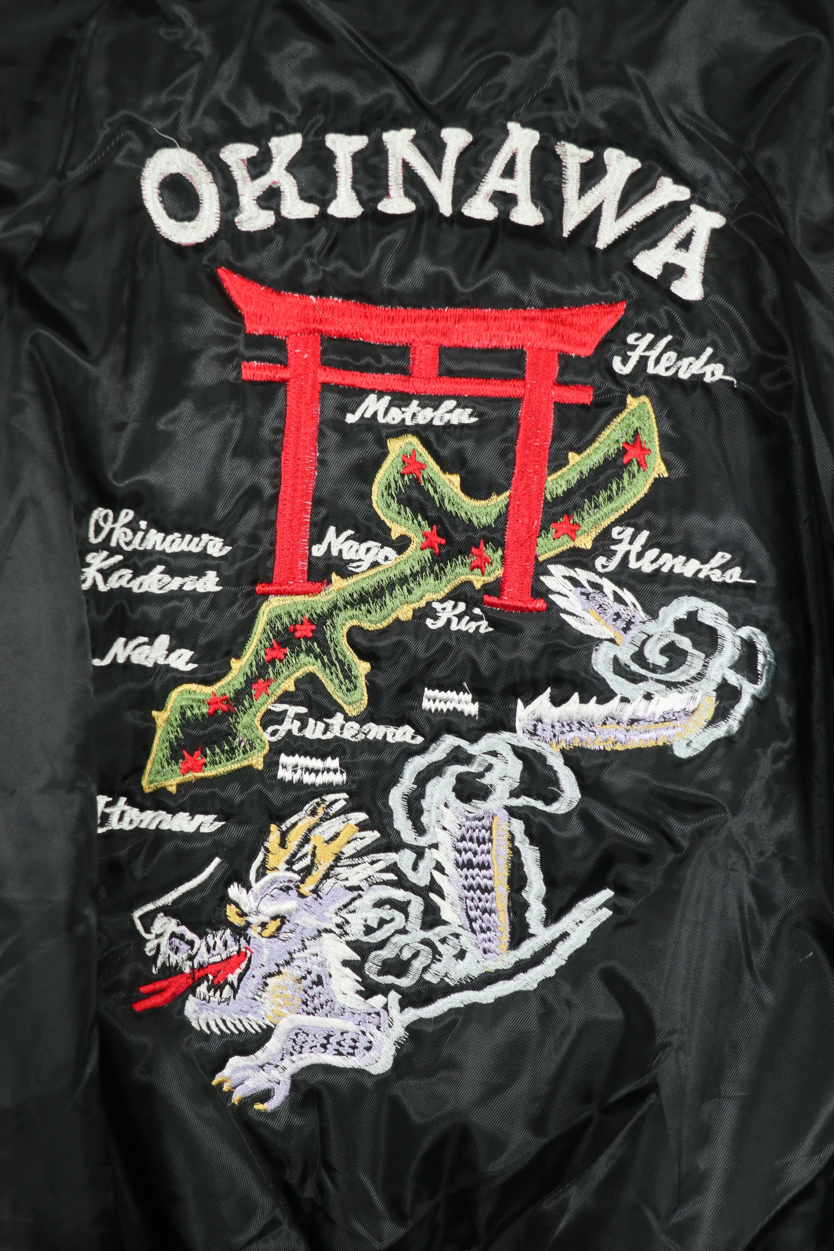 Recent Okinawa made souvenir Jacket directly embroidered MA-1 B