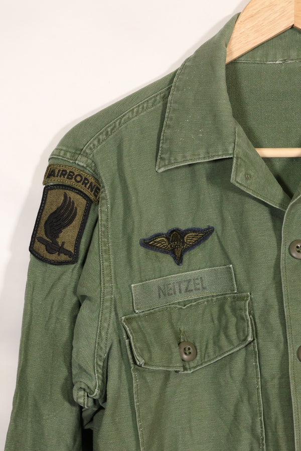 1960s-70s OG-107 Utility Shirt US Army 173rd Airborne Brigade Soldier Used