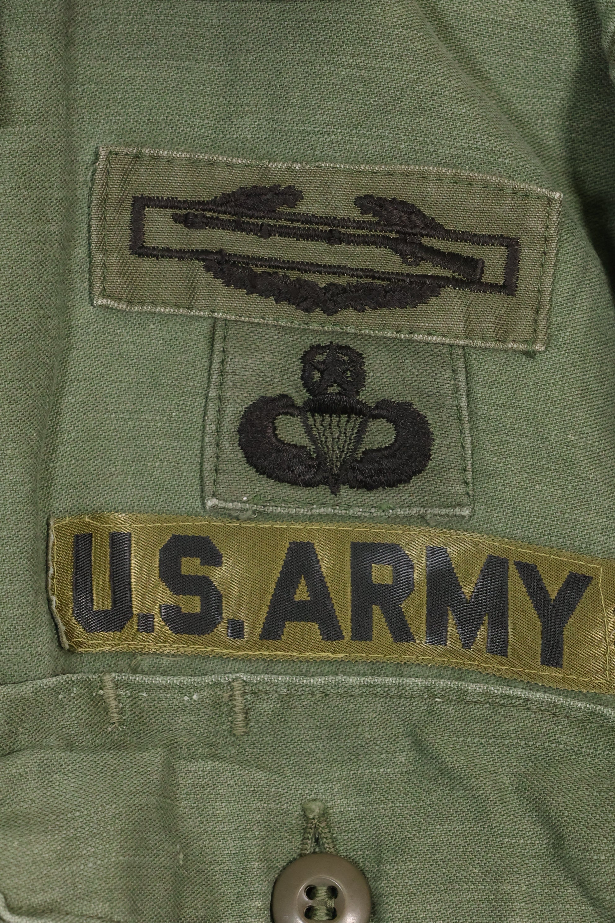 1960s-70s OG-107 Utility Shirt US Army 173rd Airborne Brigade Soldier Used