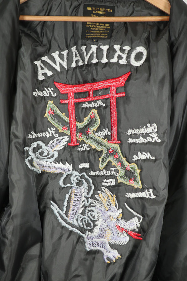 Recent Okinawa made souvenir Jacket directly embroidered MA-1 B
