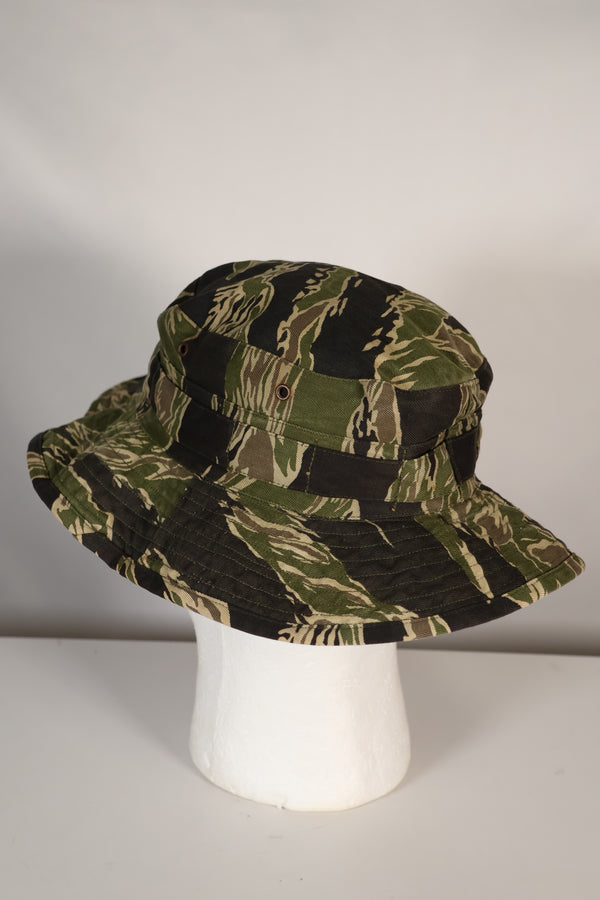 Real Okinawa Tiger Tiger Stripe CISO Cut Boonie Hat Large Used