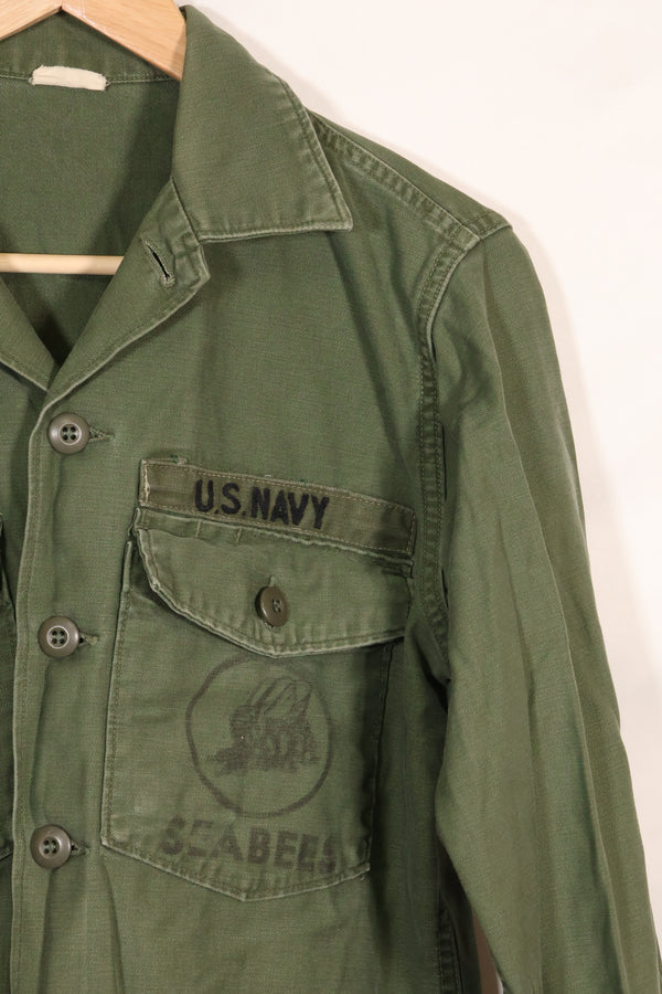 1967 Contract US Navy OG-107 Utility Shirt Engineering Corps SEABEES same owner B