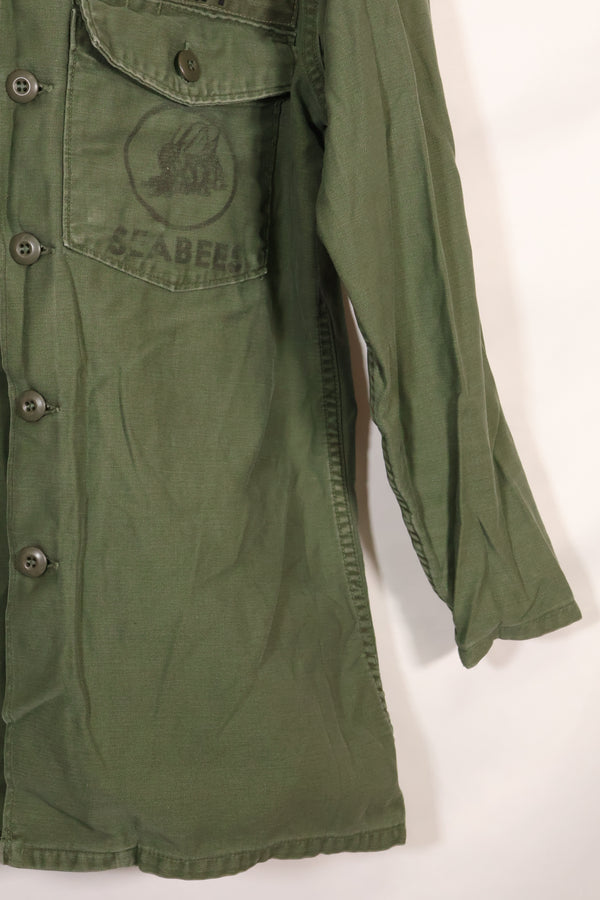 1967 Contract US Navy OG-107 Utility Shirt Engineering Corps SEABEES same owner B