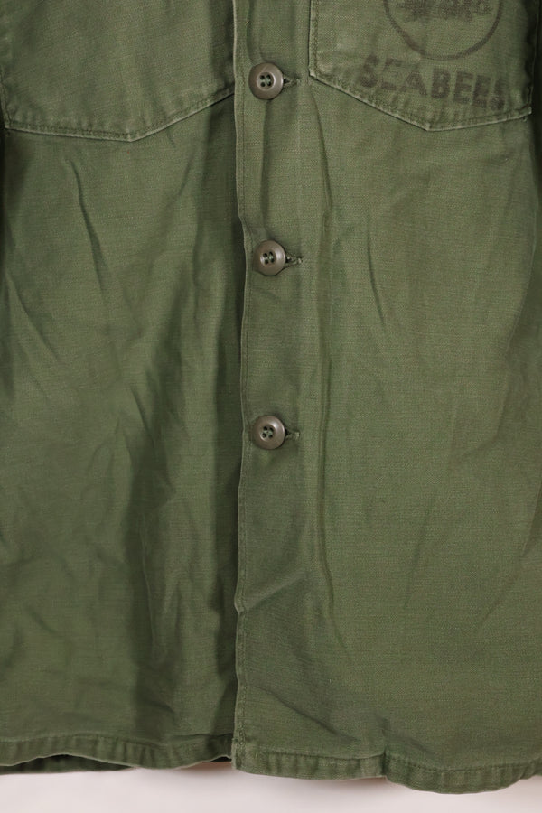 1967 Contract US Navy OG-107 Utility Shirt Engineering Corps SEABEES same owner B