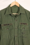 1967 Contract US Navy OG-107 Utility Shirt Engineering Corps SEABEES same owner C
