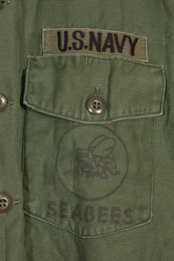1967 Contract US Navy OG-107 Utility Shirt Engineering Corps SEABEES same owner C