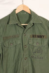 1967 Contract US Navy OG-107 Utility Shirt Engineering Corps SEABEES same owner D