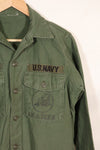 1967 Contract US Navy OG-107 Utility Shirt Engineering Corps SEABEES same owner D