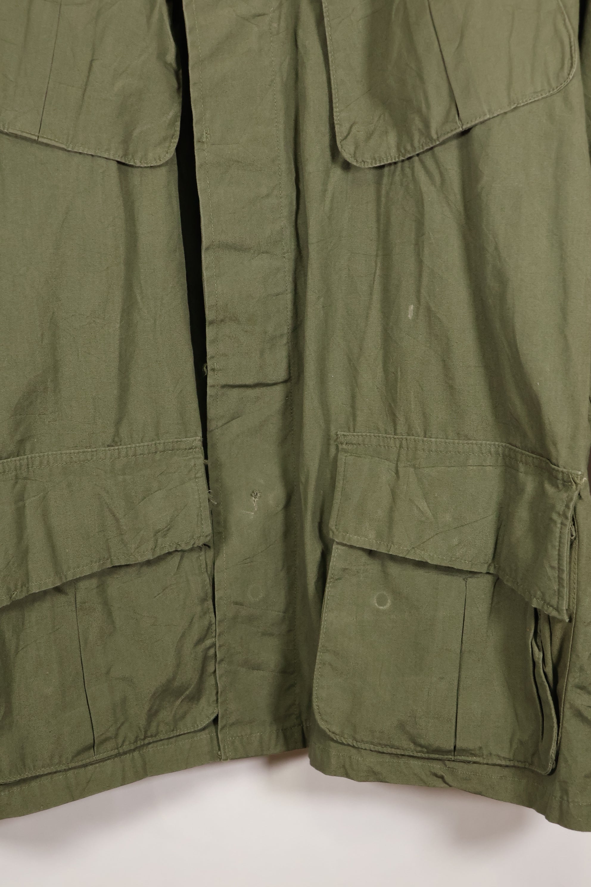 1969 Contract M-R Non Rip 3rd Model Jungle Fatigue Jacket, used, with tape.