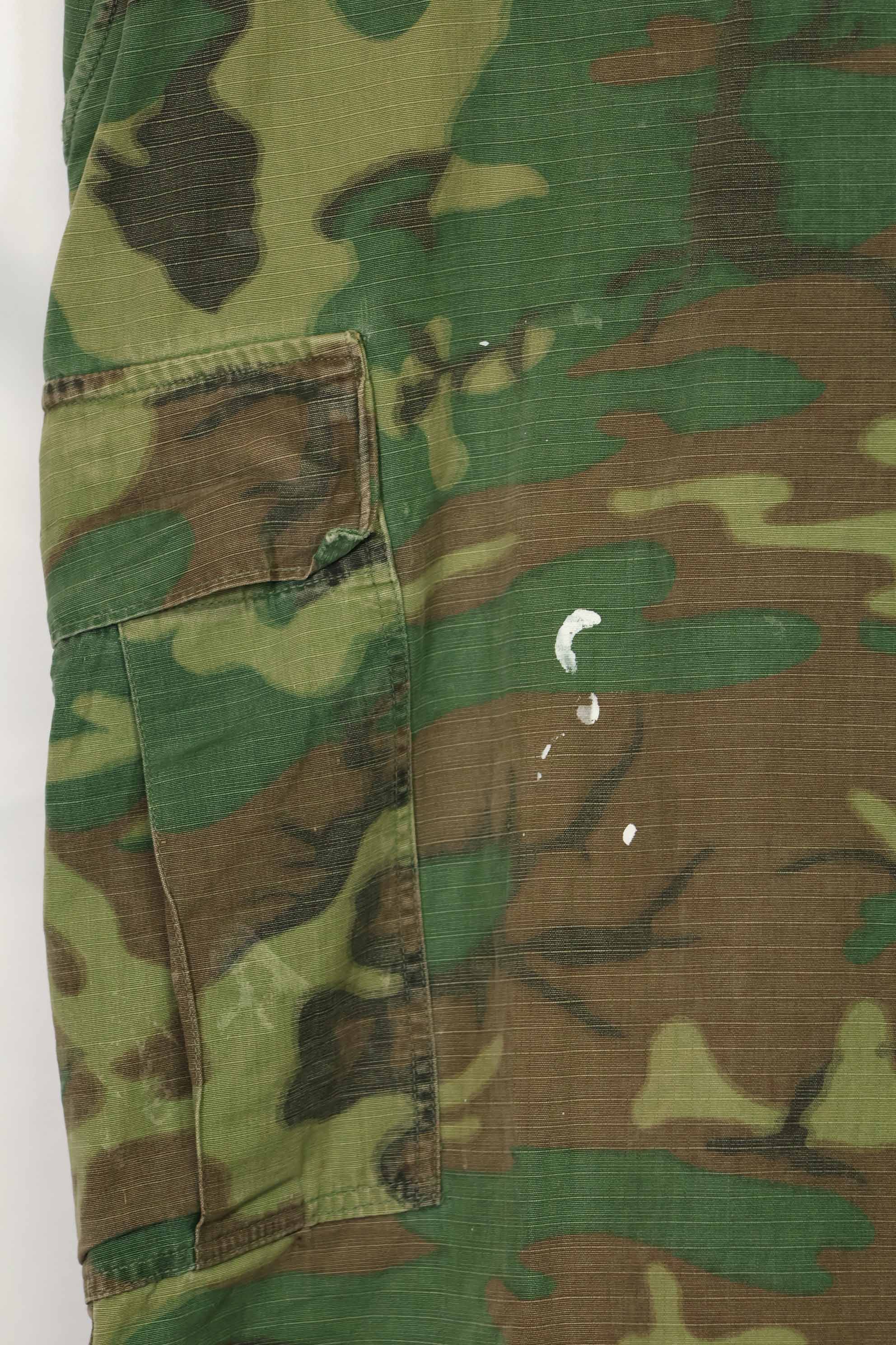 1968 Contract Ripstop Fabric US Army ERDL Camouflage Fatigue Pants Shorts L-R