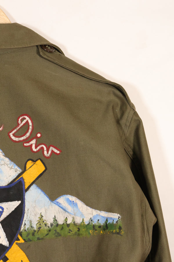 1940s US Army M43 Field Jacket 2nd Inf Custom Painted Jacket, almost unused.