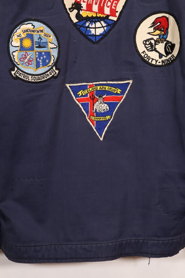 1968 Contract US Navy Anti-Submarine Patrol Mechanic Deck Jacket with locally made patches, used.