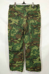 1968 Contract Ripstop Fabric US Army ERDL Camouflage Fatigue Pants M-L Used