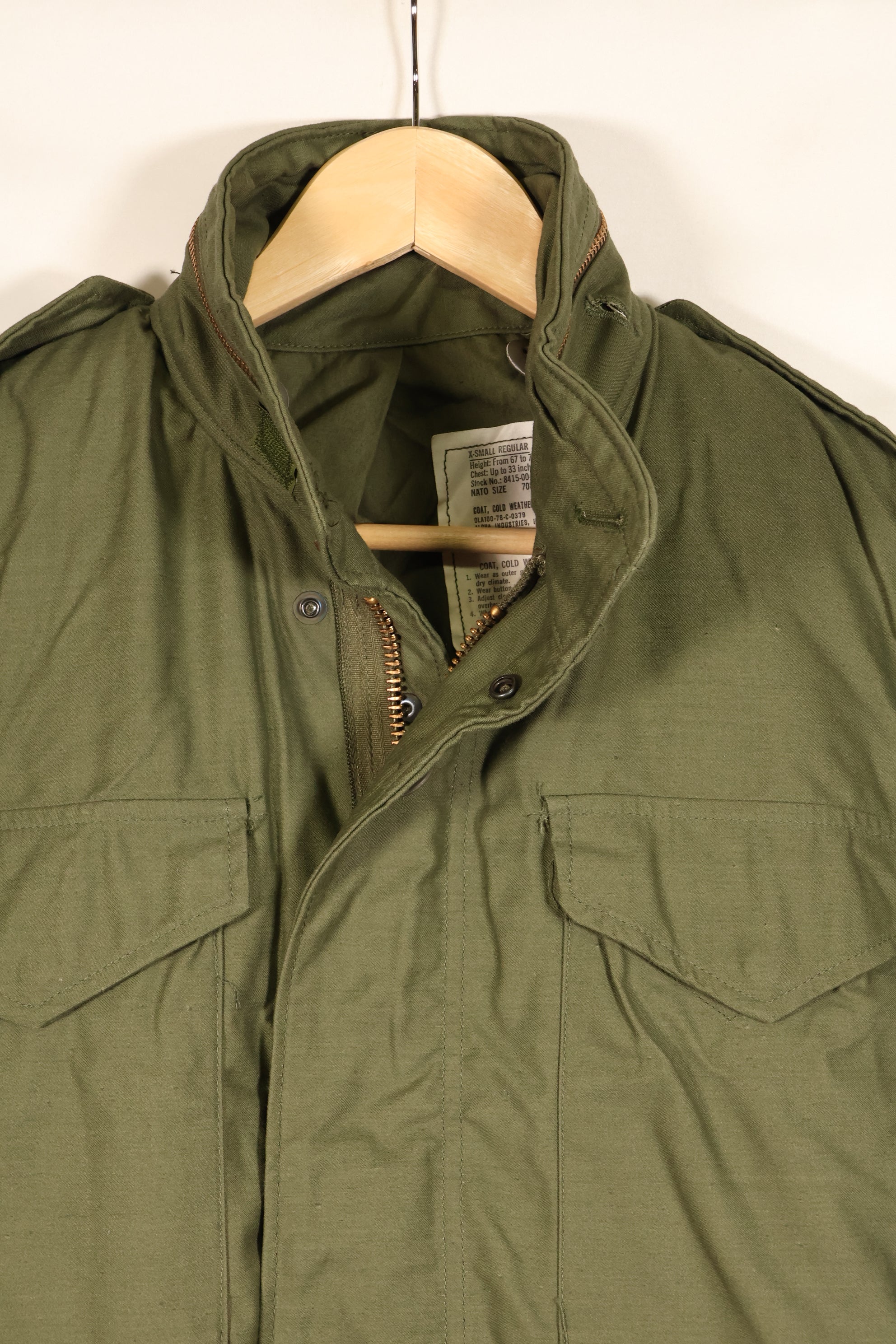1978年契約　X-S-R　アメリカ軍　3rd Model M65 フィールドジャケット　状態良い　中古品