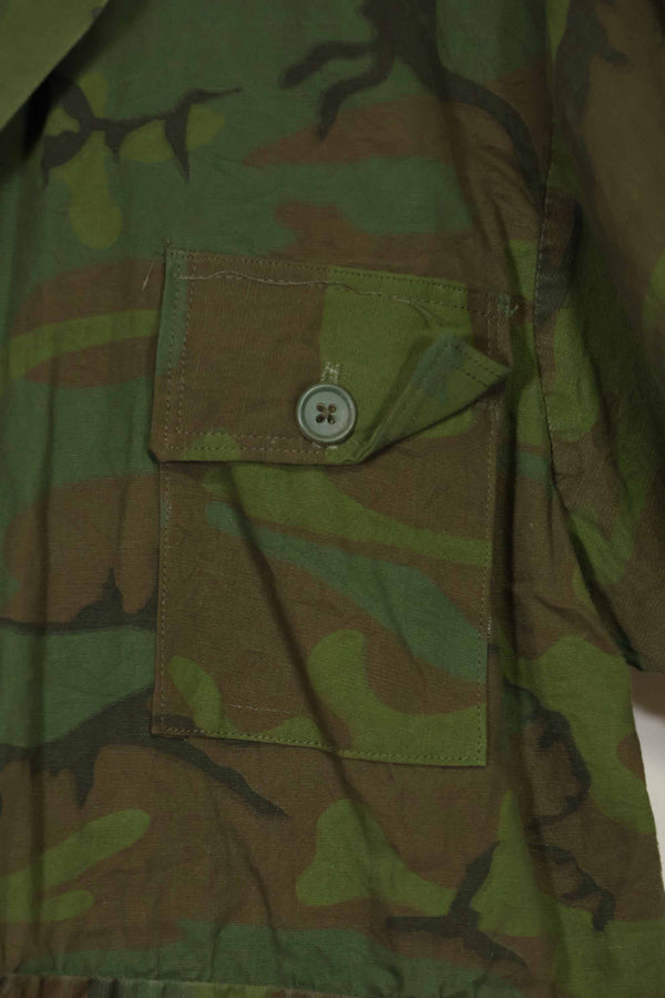 1960s-70s light fabric hunting shirt invisible leaf camouflage short sleeves custom used