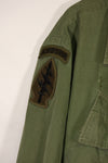 Real 1969 Ex-SF 4th Model Jungle Fatigue Jacket with patch, used.