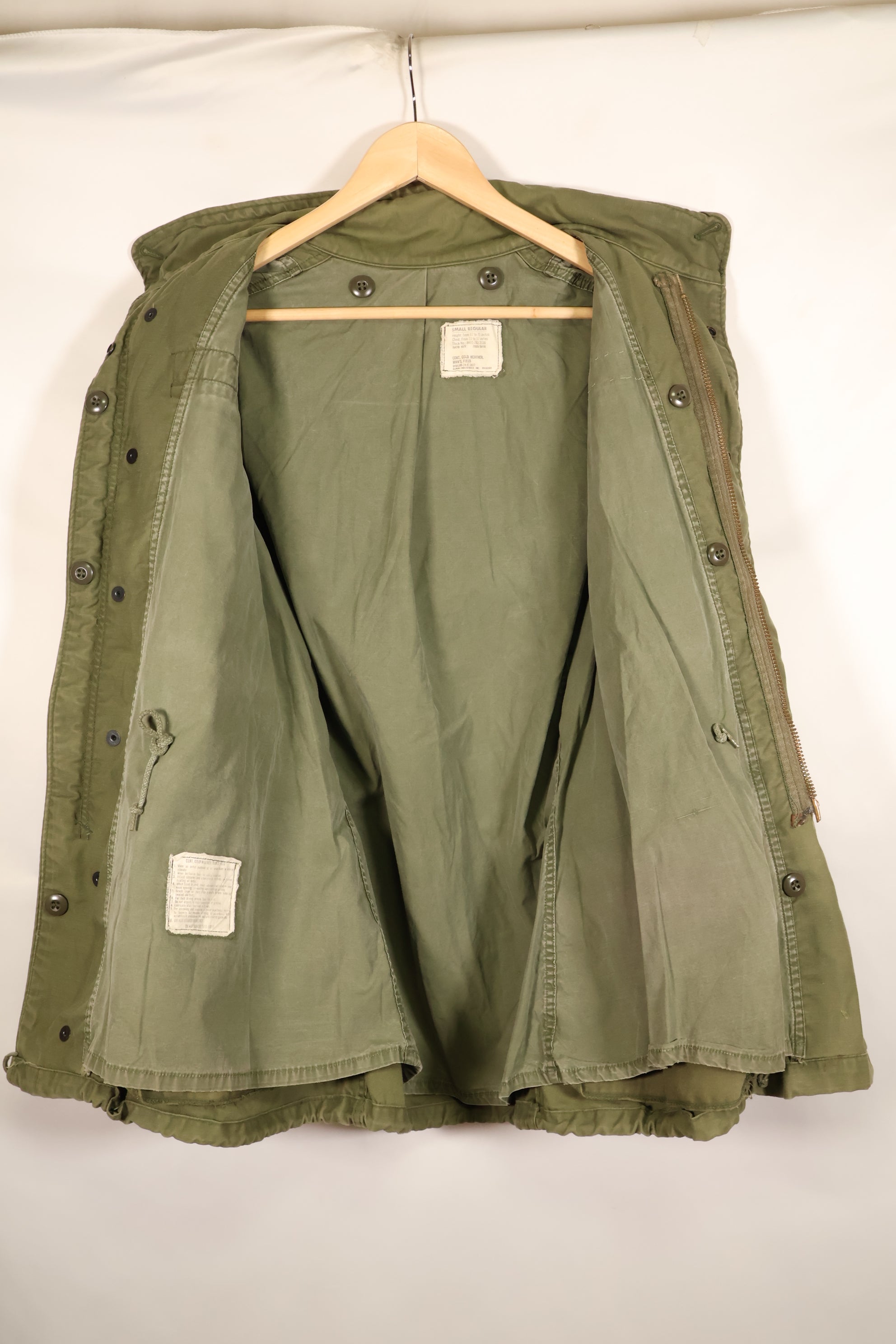 1974 Contract, S-R, U.S. Military, M65 Field Jacket, 3rd Model with Liner, Used