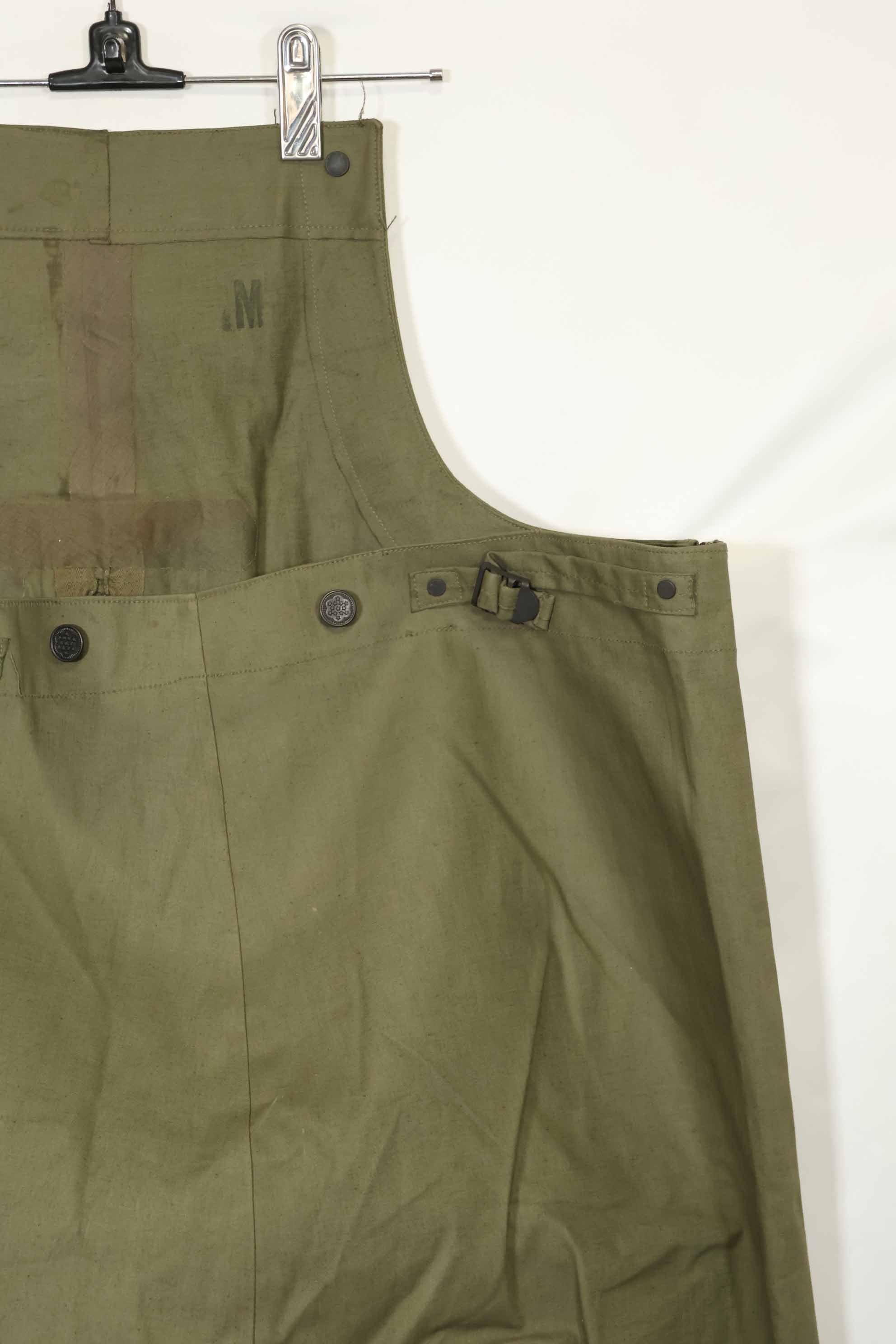 1940s-early 50s U.S. Navy, Army button deck pants, rain pants, used, A