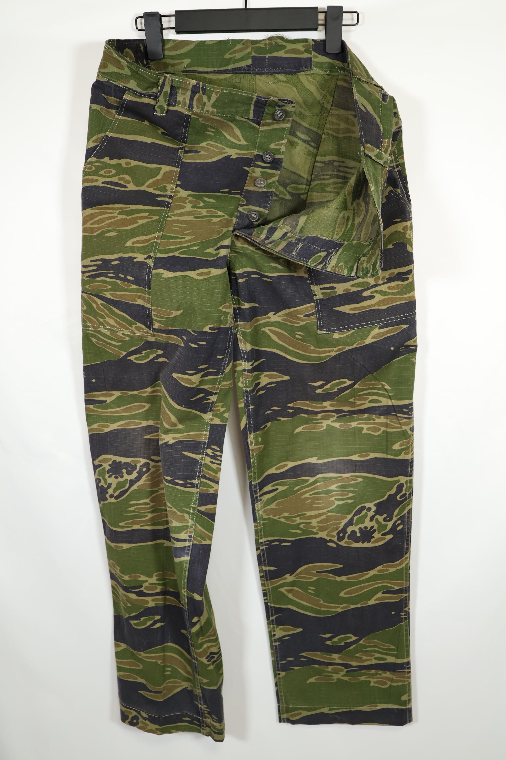 1970's Real Fabric Late Water Tiger Stripe Pants Used Utility Pants