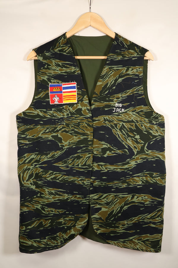 Circa 1970: Tiger Stripe Tour Vest, made by Thai Taylor, unused