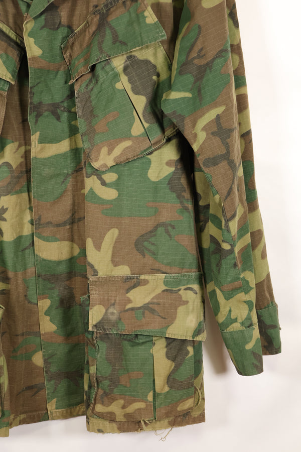 1968 Contract L-R Ripstop ERDL Camouflage Jungle Fatigue Jacket in good used condition