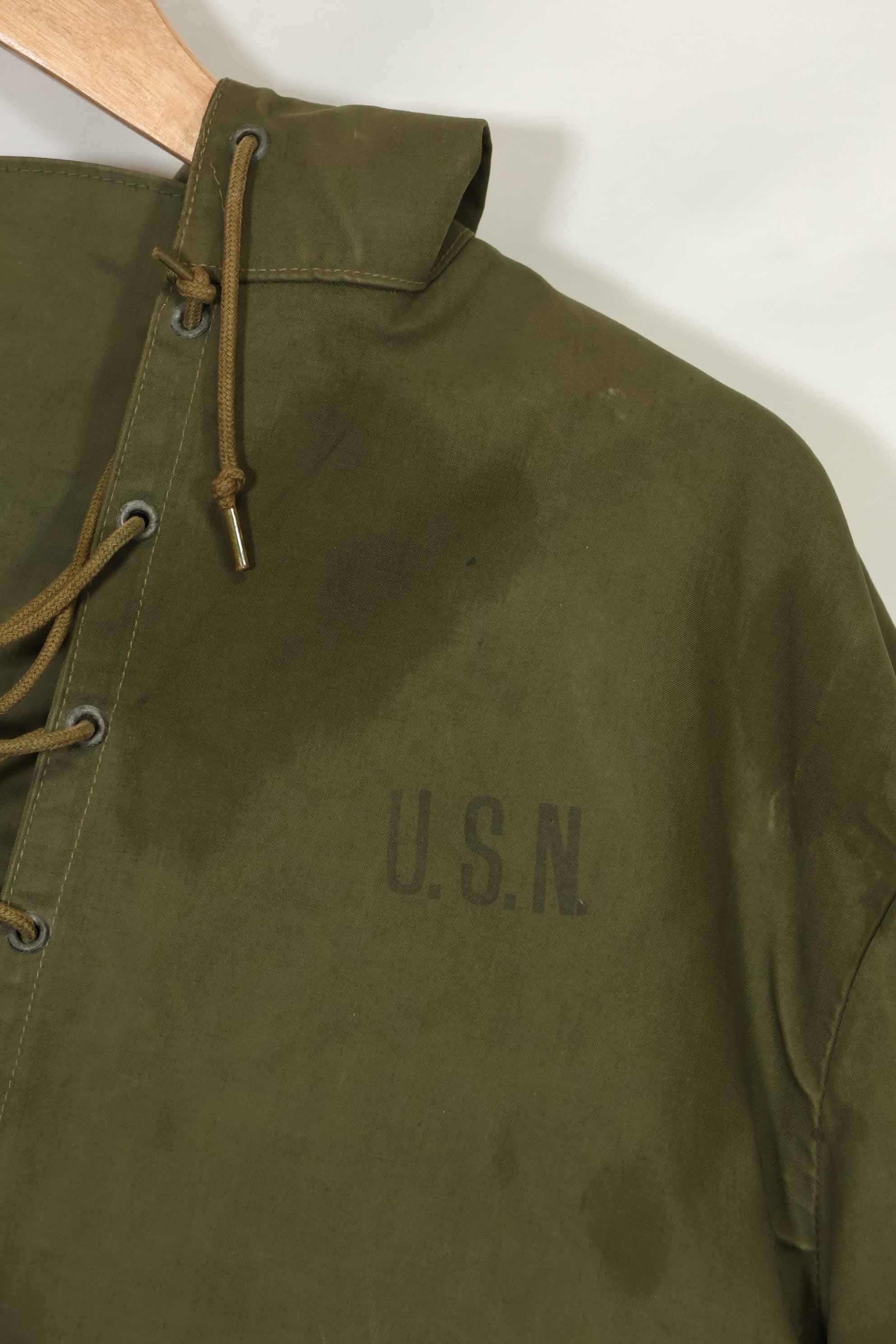 1950's U.S. Navy Deck Jacket Rain Jacket, Used, A