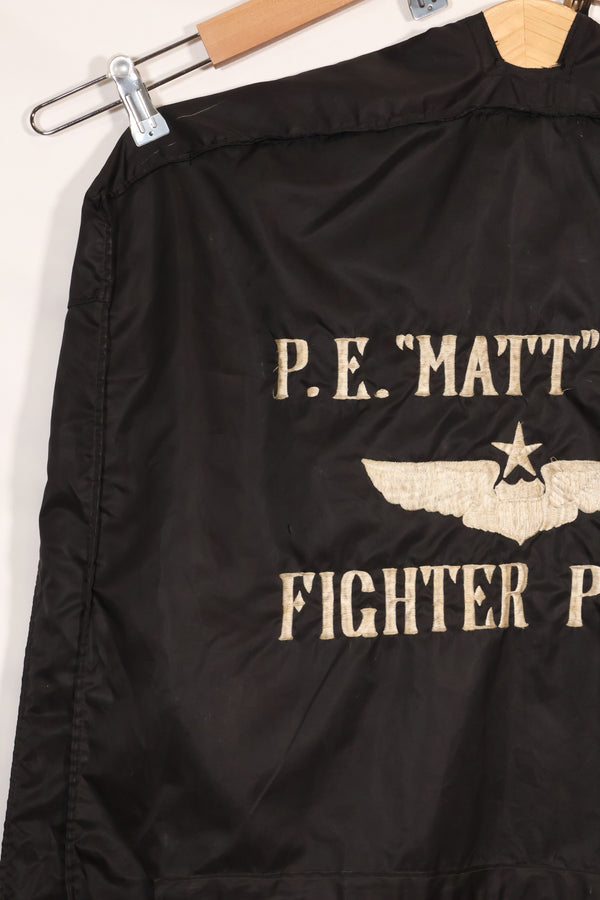 1960s privately procured fighter pilot flight jacket &amp; uniform suit bag, embroidered, used