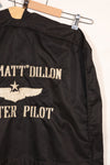 1960s privately procured fighter pilot flight jacket &amp; uniform suit bag, embroidered, used