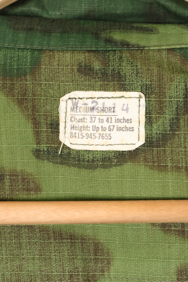 1970年契約　M-S　USMC　リップストップ　ERDL迷彩　ジャングルファティーグ　ジャケット　褪色あり　中古品