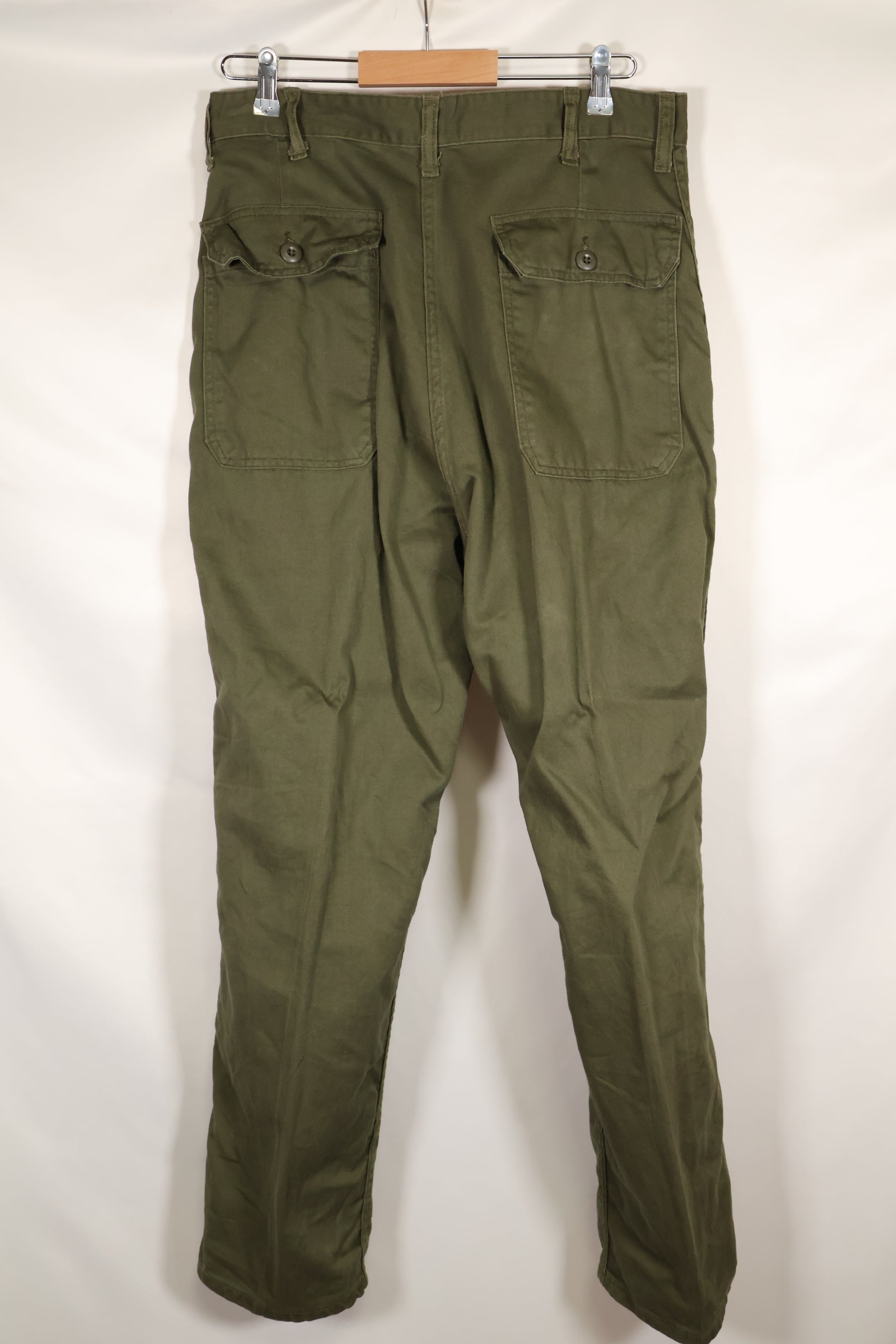 Late 1960s-70s lot, presumed PX item, 36 x 32 OG-107 utility pants, baker pants, used.