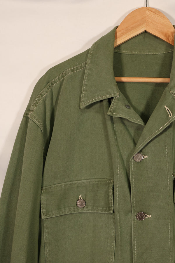 Real 1950s U.S. Army cotton utility shirt, used.