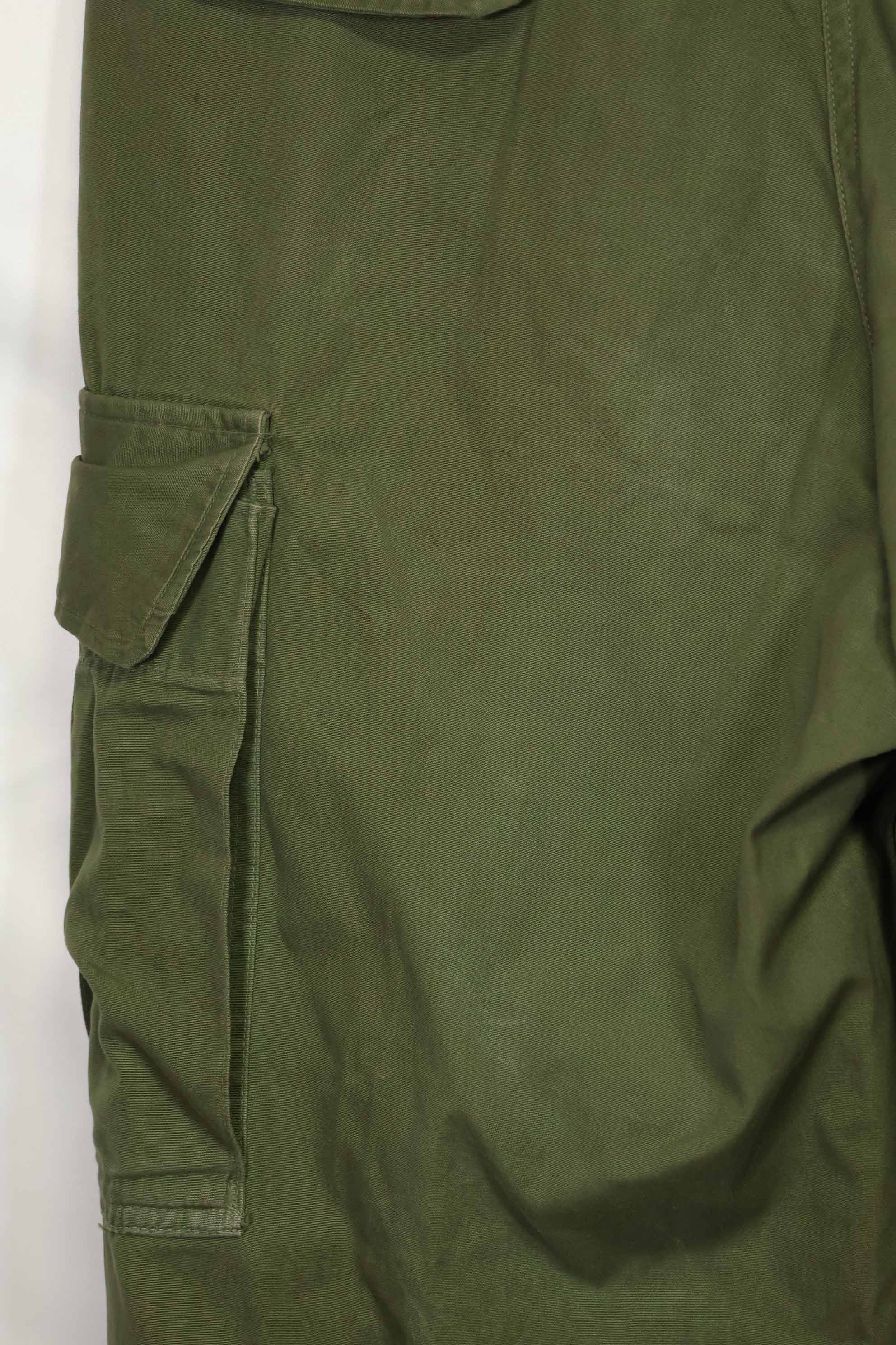 Estimated 1967 Contract 3rd Model Non Ripstop Jungle Fatigue Pants M-R Good Condition Used