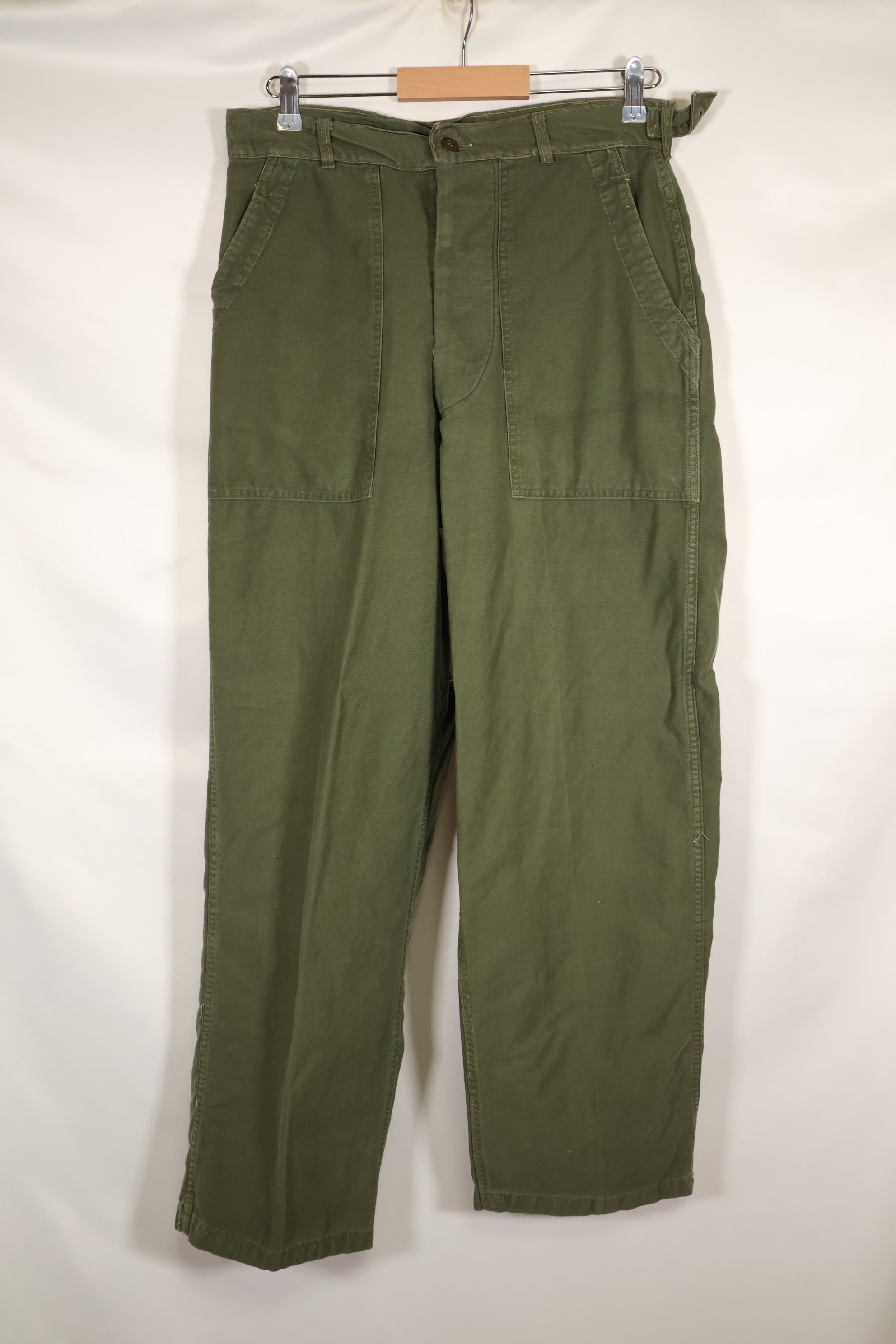 Early 1960s, estimated 34 OG-107 utility pants, baker pants, used.