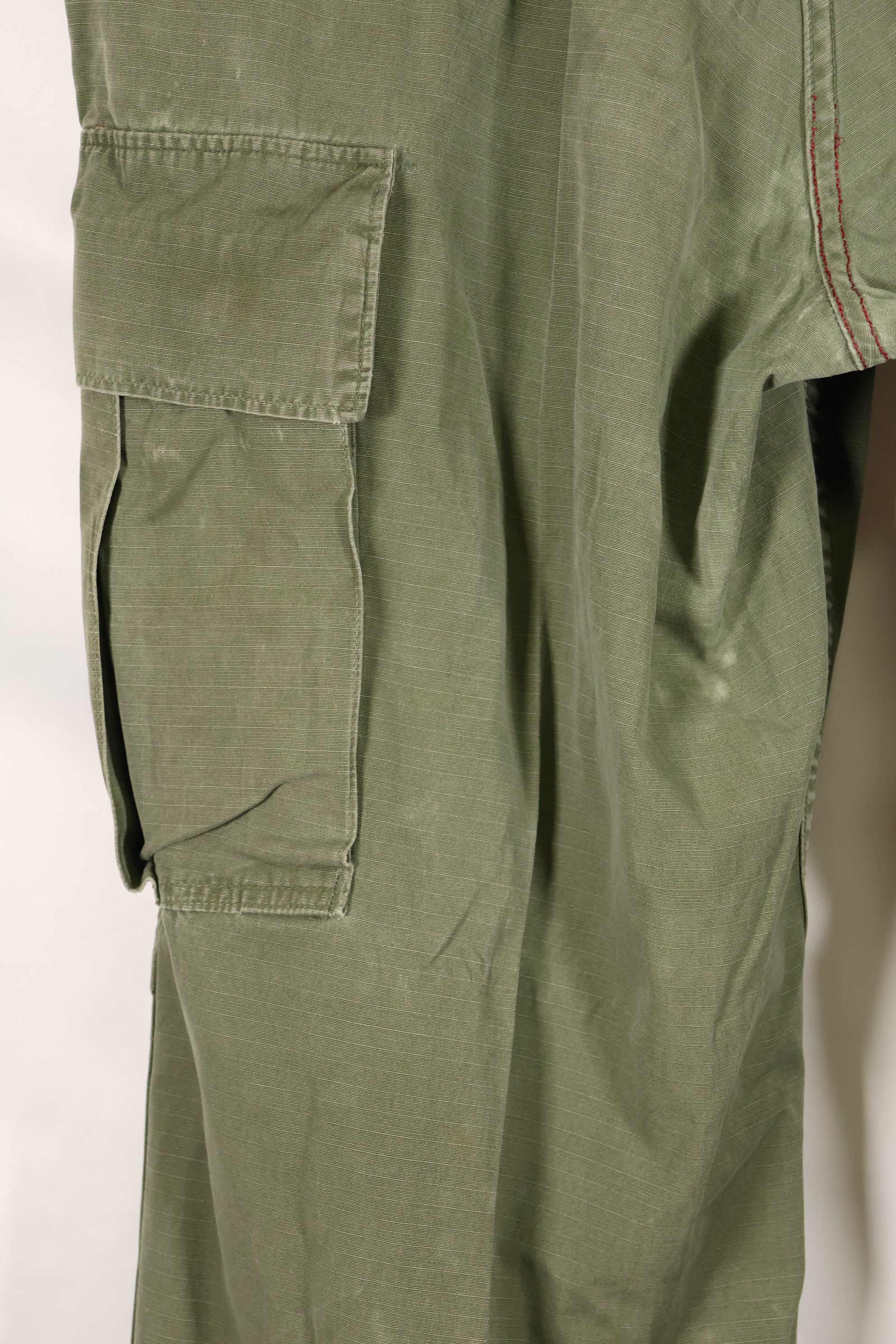 1969 Contract L-S 4th Model Jungle Fatigue Pants, used with fading.