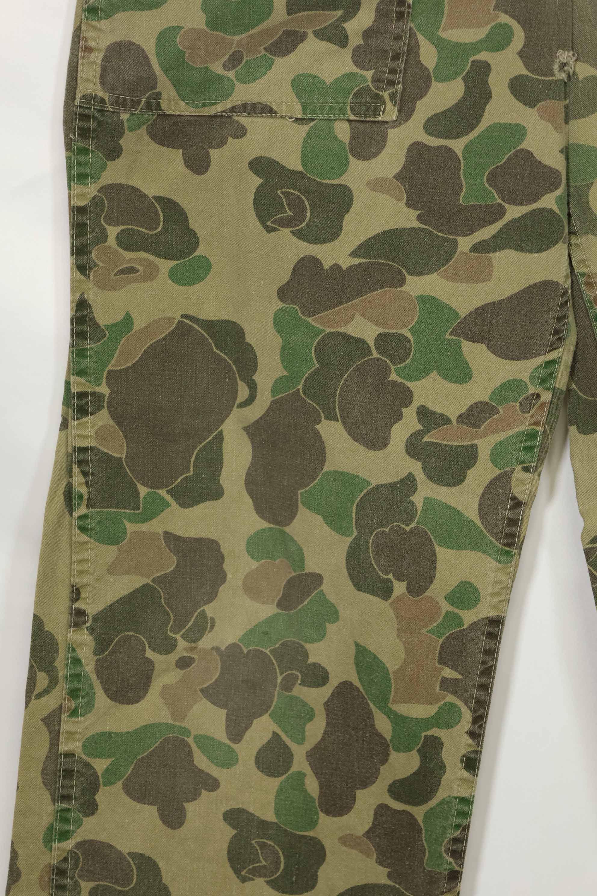 1970s civilian frogskin camouflage hunting pants, used.