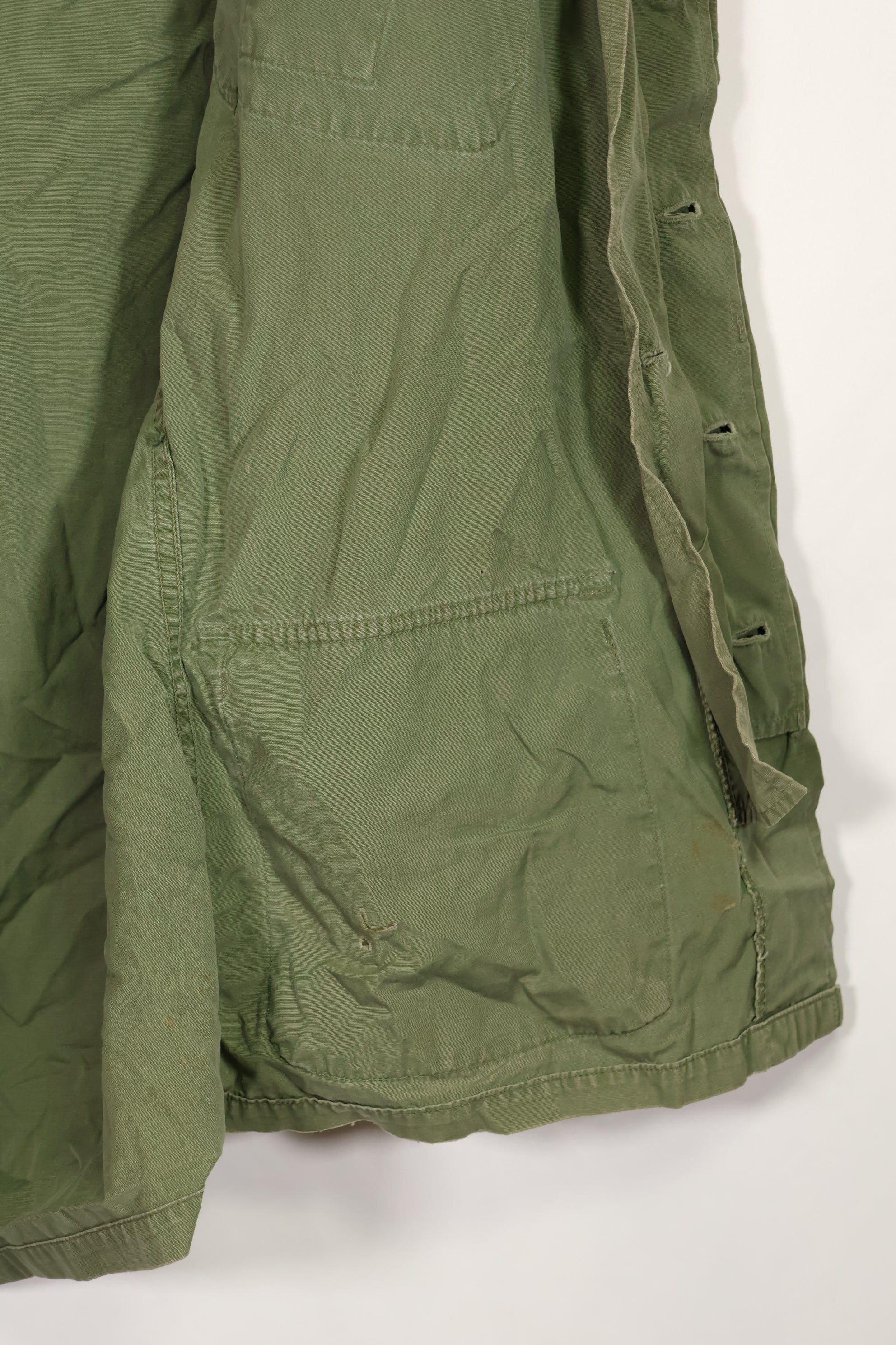 Real 1963 1st Model Jungle Fatigue Jacket, patch marks, faded.