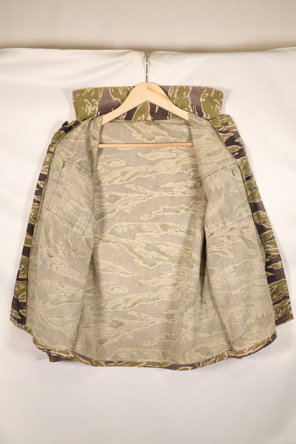 Real Late War Pattern Tiger Stripe Shirt, heavy weight fabric, faded, used.