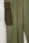 1940s-50s U.S. Army M45 cotton field pants with modified cargo pockets, airborne use, used, A