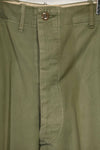 1940s-50s U.S. Army M45 cotton field pants with modified cargo pockets, airborne use, used, A